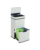 Cubo de basura automático venna con cajón 72 l acero beige  [en.casa]