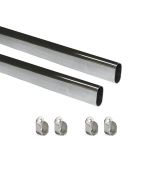 Emuca lote de 2 barras para armario ovalada 30x15mm de longitud 0.75m con