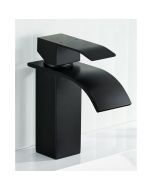 Grifo de baño - anycee max - mezclador negro - acero inoxidable - pico casc