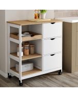 Carrito auxiliar de cocina muna - blanco haya - 76 cm