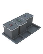 Cubos de reciclaje para cajón de mueble 90 cm gris
