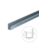 Canal clip galvanizado para tabiques y techos pladur 300 x 2 x 2/3 cm