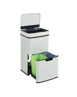 Cubo de basura automático venna con cajón 62 l acero beige  [en.casa]