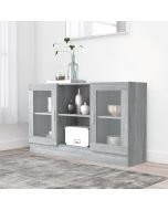 Vitrina madera contrachapada gris sonoma 120x30,5x70 cm oif153453