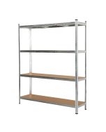 Estantería Metálica Acero Galvanizado 4 Baldas de MDF, 180x150x40cm