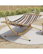 Hamaca xl - soporte de acero con efecto madera - lona a rayas 295 cm