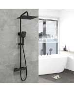 Aica columna ducha termostática negro 30x30cm alcachofa grande para baño