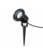 Foco de jardín exterior con piqueta hierro negro gu10 ip65 orientable