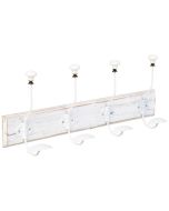 Percha de pared de madera con 4 ganchos 52x1.3x8h cm