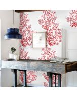 Papel pintado coral rojo