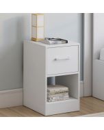 Mesitas de noche blancas con cajón - lote de 2 - 30 cm