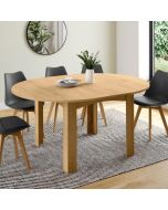 Mesa de comedor redonda extensible de haya - 110-150 cm