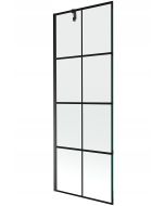 Mampara de bañera 1 hoja vidrio transparente, 70x150 cm, perfil negro