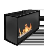 Chimenea bioetanol esquinera izquierda 80x50 cm con cristal