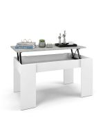Mesa de centro elevable con almacenaje 90x43-53 cm norak blanco - gris