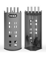 Accesorios para chimenea 5 piezas con soporte, gris