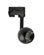 Foco LED negro orientable 10w fenix, carril trifásico, luz cálida 3000k