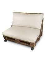 Cojín para palets polipiel exterior crudo funda asiento 80x80x20 sin rellen