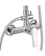 Kibath grifo columna ducha monomando six acabado cromo brillo de latón