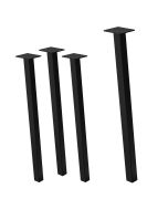 Set 4x patas de mesa 72 cm inclinadas de acero 4x4 cm negro brillante