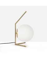 Lámpara de mesa "elisa", latón dorado y cristal ø22cm - E27