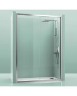 Mampara de ducha fija + corredera montana plata transparente 110-115cm