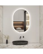 Espejo de baño LED 50 x 90 cm, ovalado, antivaho, luminosidad regulable