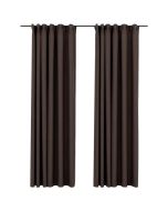 vidaXL cortinas opacas ganchos look de lino 2 pzs gris taupe140x245cm