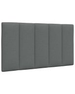 Cabecero de cama acolchado tela gris oscuro 80 cm