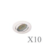 Pack 10 foco empotrable basculante basic redondo blanco wonderlamp 1xgu10
