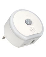 Luz nocturna LED cálida 3000k, con puerto usb y tipo c 12w 2,4a