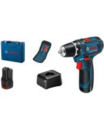Bosch professional taladro atornillador gsr 12v-15 + 10 accesorios + 2 bate