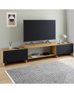 Mueble de tv extensible de madera negra 140-240 cm
