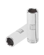 Llave vaso hexagonal larga, cuadro 1/2" - 18 mm