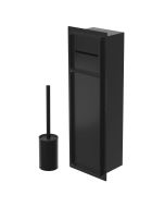 Soporte para escobilla de wc empotrado acero negro 60x20 cm con tapa