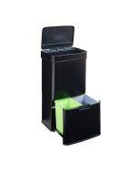 Cubo de basura automático venna con cajón 62 l acero negro [en.casa]