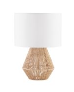 Lámpara de mesa de yute en estilo boho, 60 w y 32 x 45 cm, natural