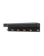 Perchero de pared jäller 6 ganchos metal 60x14x12cm - negro [en.casa]