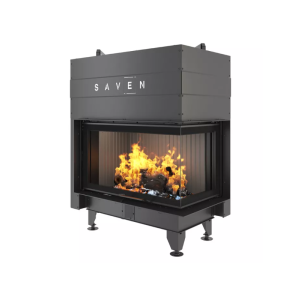 Chimenea de esquina black apertura derecha energy up 85x50x47-17,0 kw eco