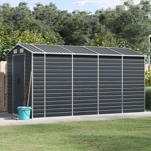 Cobertizo de jardín acero galvanizado antracita 191x385x198 cm es6931