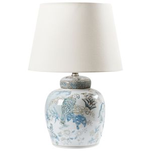 Lámpara de mesa jamapa porcelana blanco/azul