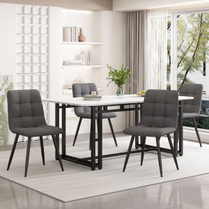 Conjunto de mesa y sillas mdf gris 5 piezas cocina comedor