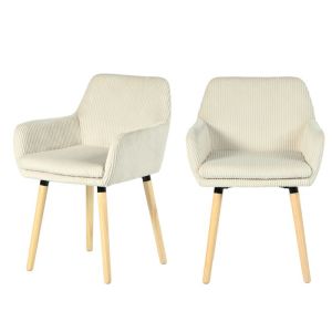 Sillas escandinavas de pana beige - lote 2