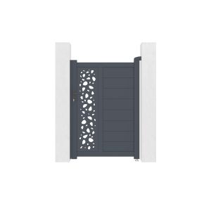 Pack puerta peatonal sunny 1m a.140cm + 2 postes a.166cm gris