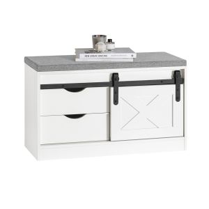 Banco zapatero con puerta corrediza de granero fsr153-w sobuy