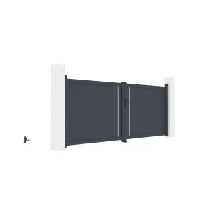 Pack puerta abatible 3,5m h.140cm giona + pack puerta giona a.140cm gris