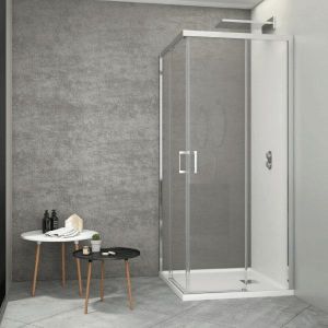 Mampara angular 80 cm y 70 cm johnson transparente