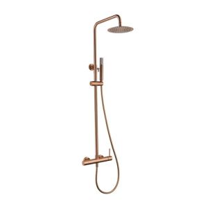 Columna de ducha extensible, monomando,  oro rosa cepillado