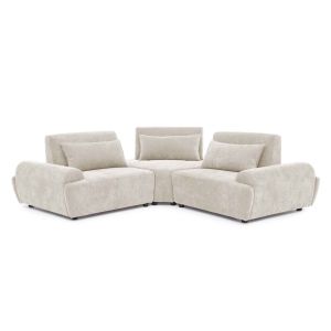 Sofá modular esquinero de 3 plazas con respaldo ajustable 231 cm crudo