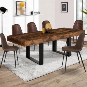 Mesa comedor extensible madera envejecida - 160-200 cm